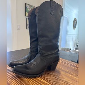 Black Leather Womens 9.5 Cowboy Boots